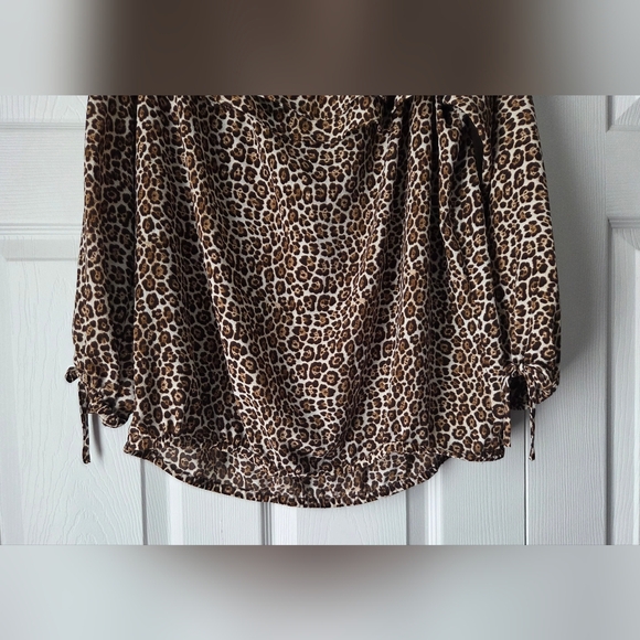 MICHAEL Michael Kors Animal Print Ruffle Off-Shoulder Blouse - Picture 8 of 10